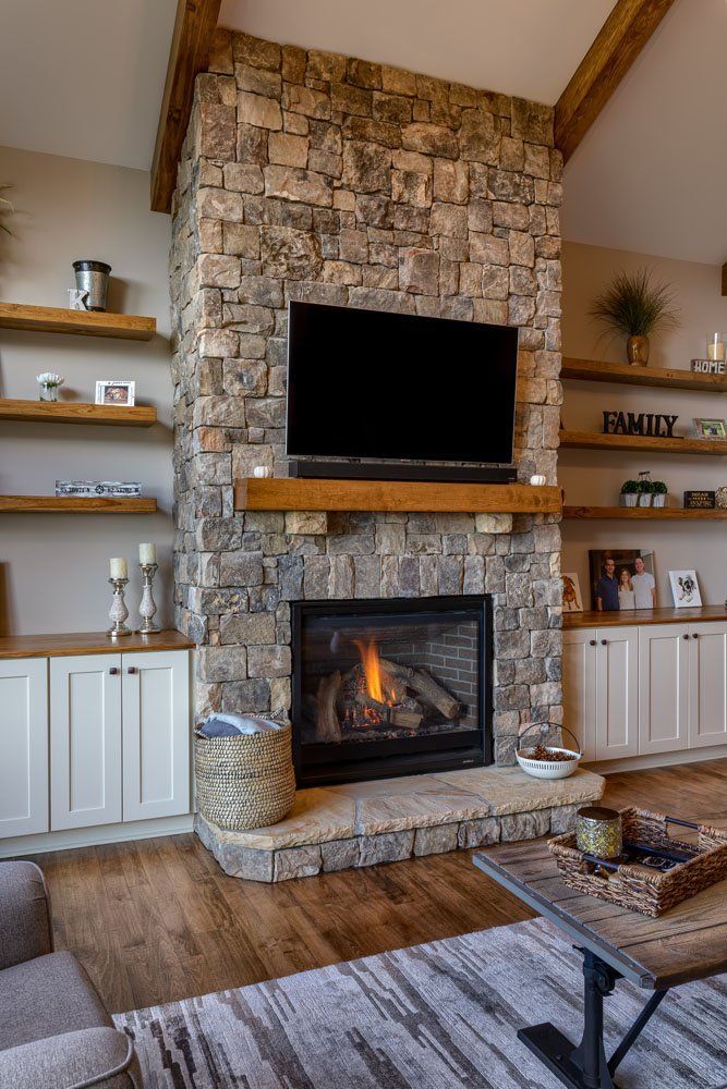 Family room fireplace installation in Gauteng